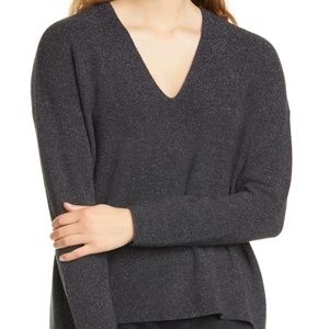Eileen Fisher Boxy Shimmer Wool Blend Top